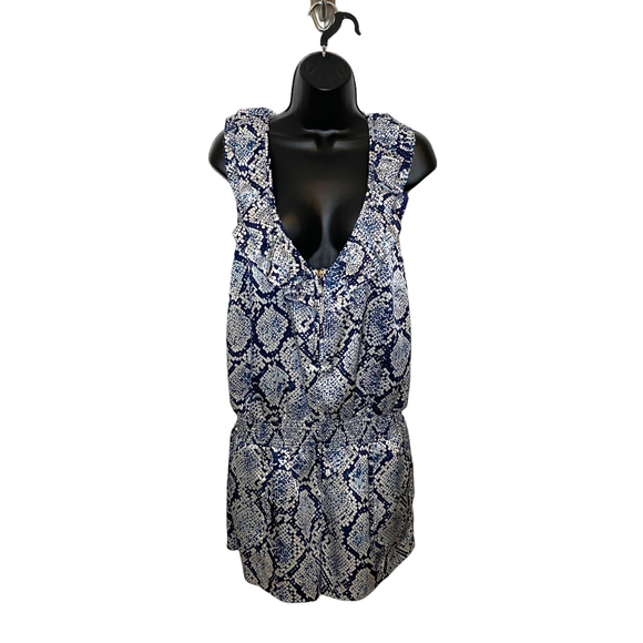 BCBG Pants - BCBG Blue Snakeskin Romper - M